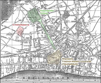 Stadtplan Bonn aus dem Jahre 1887